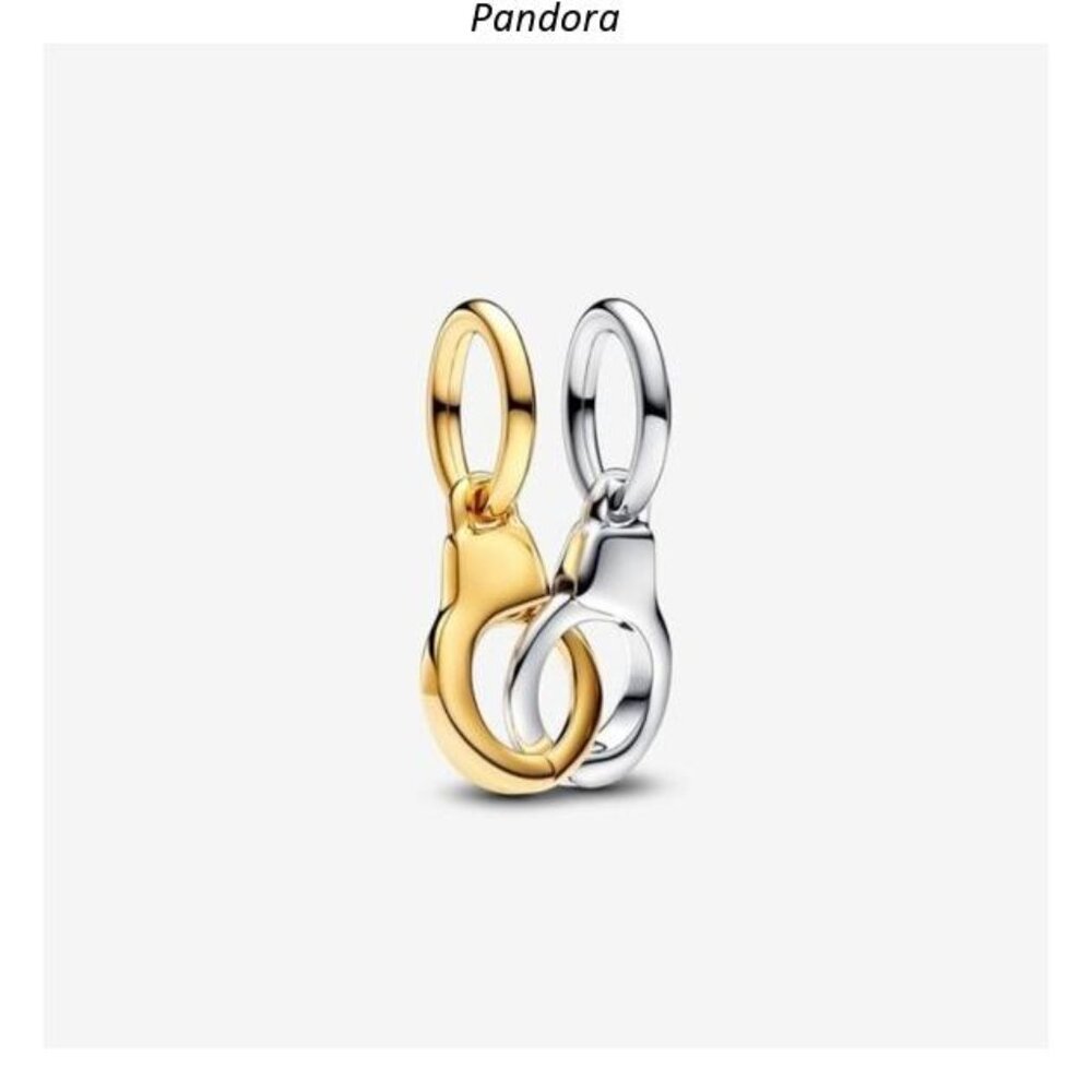 Authentic Openable and Splittable Handcuffs Dangle Pandora Charm